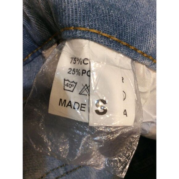 WOMEN Distressed Short Small Blue Denim - Picture 3 of 3